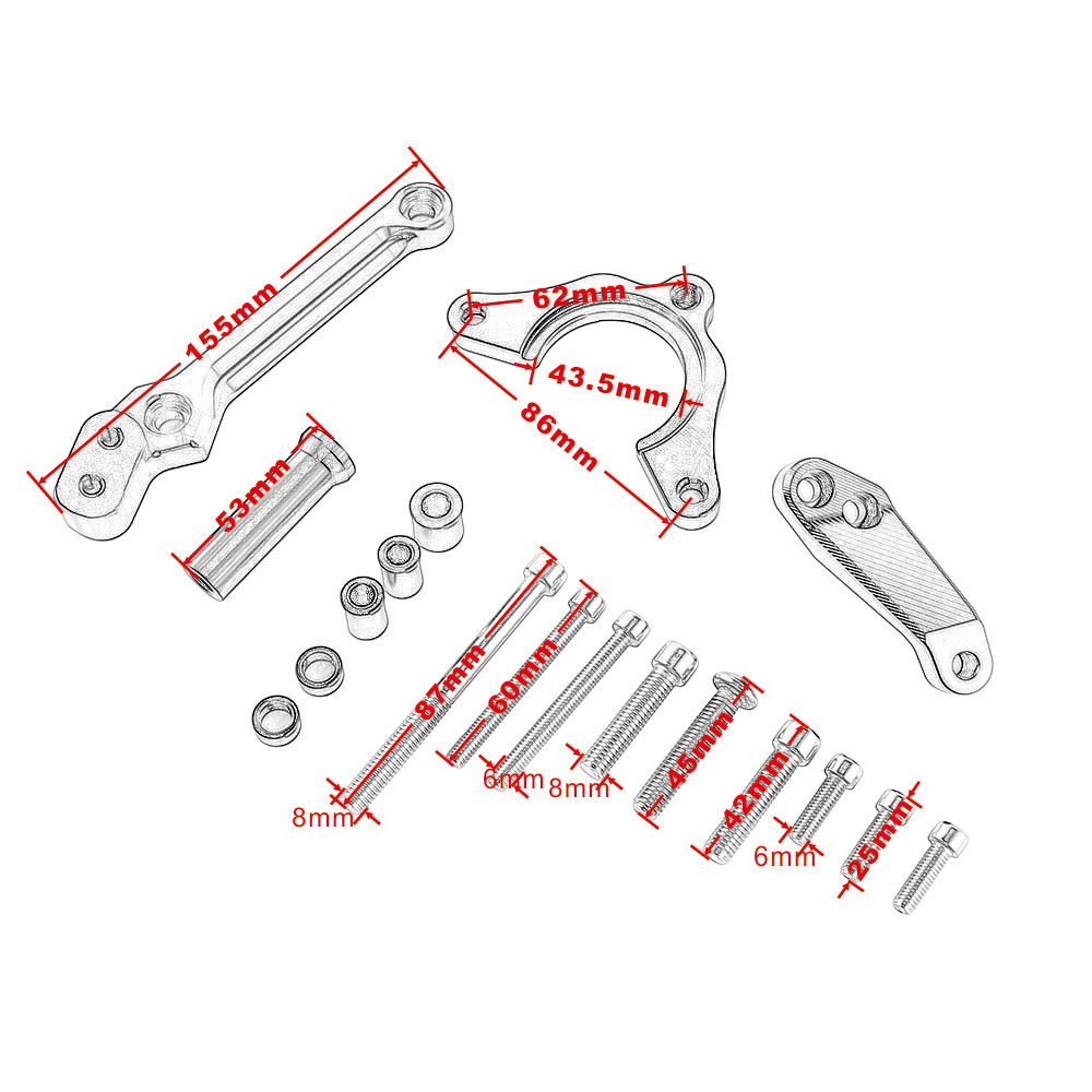Алюминиевый регулируемый рулев – обзор и цена Steering Damper Stabilizer Kit Cnc
